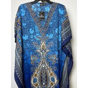 Women's Kaftan Print Kimono Stylish Loungewear, Beach Cover-Up